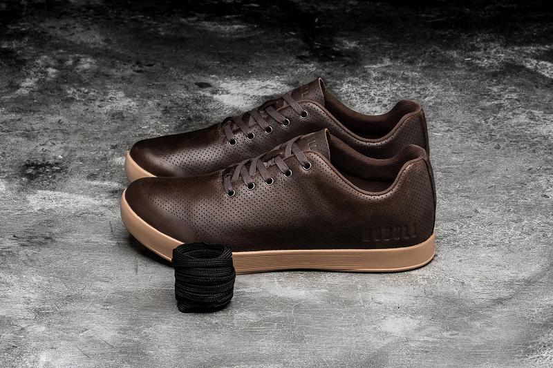 Men's Nobull Brown Leather Trainers Brown | SG Q2352M